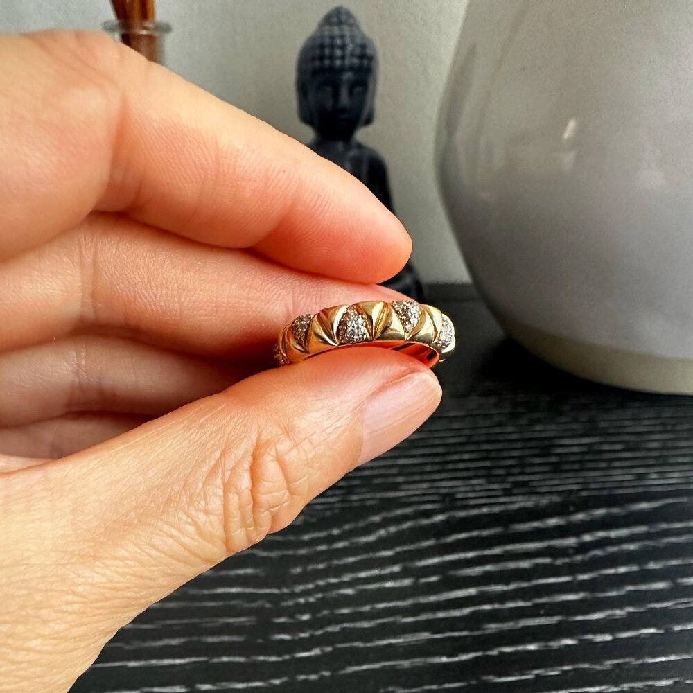 Mejuri Patra Pavé Diamond Ring 14K solid gold (size 5)